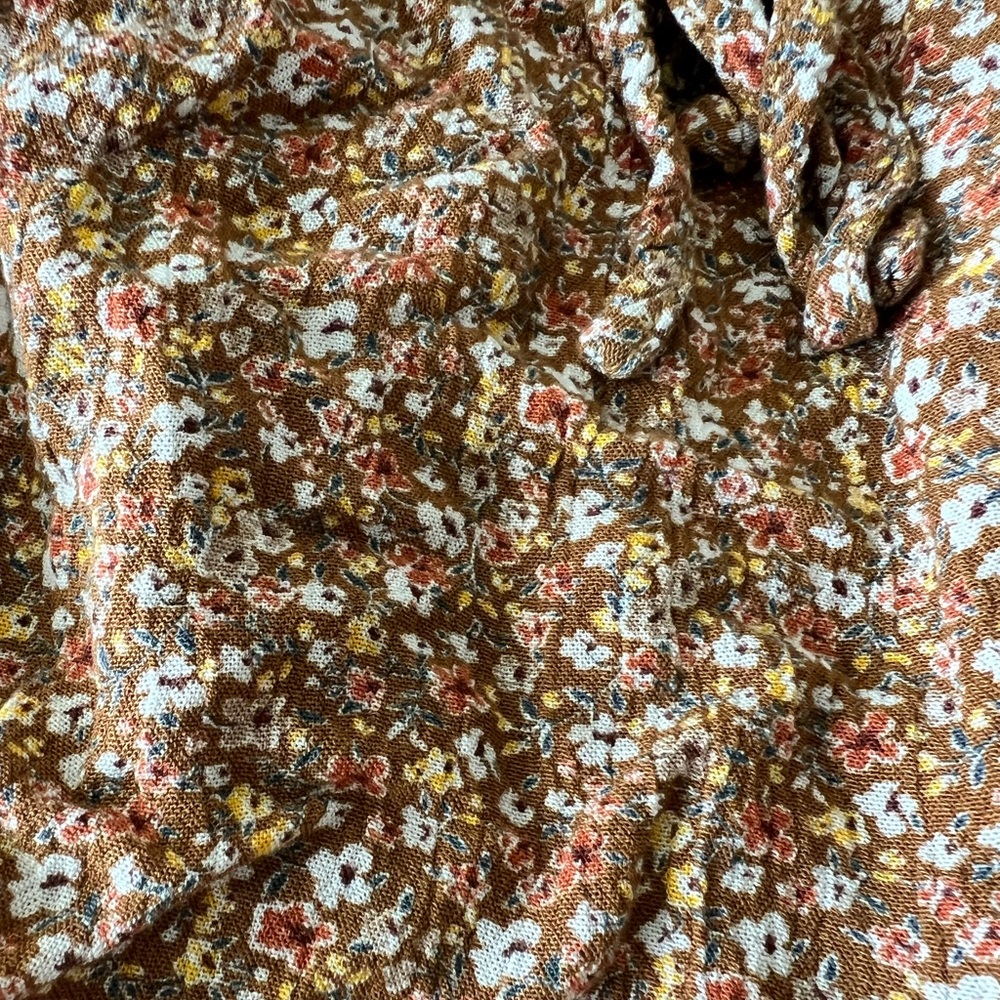 Mustard Brown Floral Romper - Picture 8 of 8